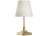 Nathan Antique Brass White Linen Table Lamp