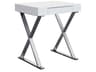 Elm White Polished Silver Writing Desk