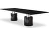 Geneva Rectangular Marble Black Dining Table