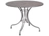 Wrought Iron Round Outdoor Patio Dining Table with Umbrella Hole