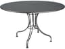 Wrought Iron Round Outdoor Dining Table with Umbrella Hole