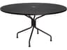 Wrought Iron Mesh Round 8-Spoke Outdoor Dining Table with Umbrella Hole