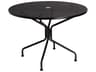 Wrought Iron Mesh Round 4-Spoke Patio Dining Table with Umbrella Hole