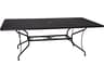 Wrought Iron Mesh Rectangular Outdoor Dining Table with Umbrella Hole