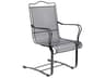 Tucson Wrought Iron High Back Spring Outdoor Dining Arm Chair