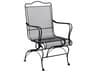 Tucson Wrought Iron High Back Coil Spring Patio Dining Arm Chair