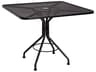 Wrought Iron Mesh Square Patio Bistro Table with Umbrella Hole