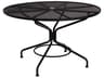 Cafe Series 48-Inch Round Outdoor Dining Table with Umbrella Hole in Textured Black