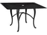 Hampton Cast Aluminum Rectangular Outdoor Dining Table with Umbrella Hole