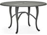 Hampton Cast Aluminum Round Outdoor Patio Dining Table with Umbrella Hole