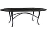 Hampton Cast Aluminum Rectangular Patio Dining Table with Umbrella Hole in Cabriole Base