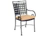 Sheffield Wrought Iron Outdoor Dining Arm Chair with Cushion