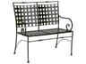 Sheffield Wrought Iron Patio Bench with Cushion