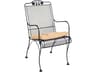 Briarwood Wrought Iron High Back Patio Dining Arm Chair with Cushion