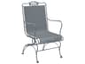Briarwood Wrought Iron High Back Coil Spring Patio Lounge Chair with Cushion