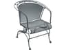 Briarwood Wrought Iron Coil Spring Barrel Outdoor Dining Arm Chair
