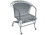 Briarwood Wrought Iron Coil Spring Barrel Patio Dining Arm Chair with Cushion