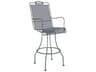 Briarwood Wrought Iron Swivel Outdoor Bar Stool with Cushion