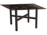 Tri-Slat Aluminum Rectangular Patio Dining Table with Umbrella Hole in Elite Base