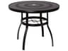 Aluminum Deluxe Round Trellis Top Patio Dining Table with Umbrella Hole