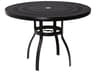 Aluminum Deluxe Round Trellis Top Outdoor Dining Table with Umbrella Hole