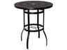 Aluminum Deluxe Round Trellis Top Outdoor Bar Height Table with Umbrella Hole