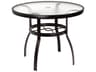 Aluminum Deluxe Round Acrylic Top Patio Dining Table with Umbrella Hole