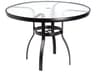 Aluminum Deluxe Round Obscure Glass Top Table with Umbrella Hole