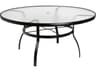 Aluminum Deluxe Round Obscure Glass Top Table with Umbrella Hole