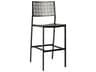 New Century Wrought Iron Outdoor Patio Bar Stool with Cushion