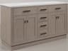 Chestnut Double Sink Carrara White Marble Countertop Bath Vanity In Grey Oak with Oil Rubbed Bronze Hardware