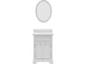 Derby Single Sink Carrara White Marble Countertop Bath Vanity In Pure White with Oval Mirror (S)