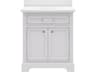 Derby Single Sink Carrara White Marble Countertop Bath Vanity In Pure White