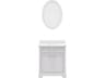 Derby Single Sink Carrara White Marble Countertop Bath Vanity In Pure White with Oval Mirror (S)
