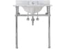Embassy Single Wash Stand, P-Trap, Carrara White Marble Countertop with Oval Basin, and Classic Faucet in Chrome Finish