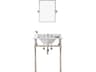 Embassy Single Wash Stand, P-Trap, Carrara White Marble Countertop with Oval Basin, Waterfall Faucet and Rectangular Mirror in Polished Nickel Finish