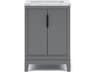 Elizabeth Single Sink Carrara White Marble Vanity In Cashmere Grey