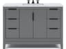 Elizabeth Single Sink Carrara White Marble Countertop Bath Vanity In Cashmere Grey With Bronze Hardware and Oil Rubbed Bronze Classic Faucet