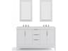 Elizabeth Double Sink Pre-Assembled Transitional Style Bathroom Vanity With 3/4" Carrara White Marble Top and Waterfall Faucet