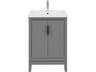 Elise Ceramic Sink Top Vanity in Cashmere Grey with Single Faucet in Chrome Finish