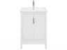 Elise Ceramic Sink Top Vanity in Pure White with Single Faucet in Chrome Finish