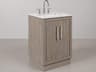 Hugo Vanity in Grey Oak with Chrome Hardware and Gooseneck Faucet
