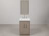 Hugo Vanity in Grey Oak with Chrome Hardware, Hook Faucet and Rectangular Mirror (S)