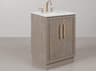 Hugo Vanity  in Grey Oak with Satin Gold Hardware and Hook Faucet
