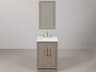 Hugo Vanity in Grey Oak with Satin Gold Hardware, Hook Faucet and Rectangular Mirror (S)