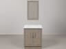 Hugo Vanity in Grey Oak with Chrome Hardware and Rectangular Mirror (S)