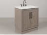 Hugo Vanity in Grey Oak with Gooseneck Faucet
