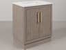 Hugo Vanity in Grey Oak with Satin Gold Hardware