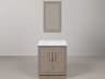 Hugo Vanity in Grey Oak with Satin Gold Hardware and Rectangular Mirror (S)