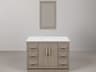 Hugo Vanity in Grey Oak with Chrome Hardware and Rectangular Mirror (S)